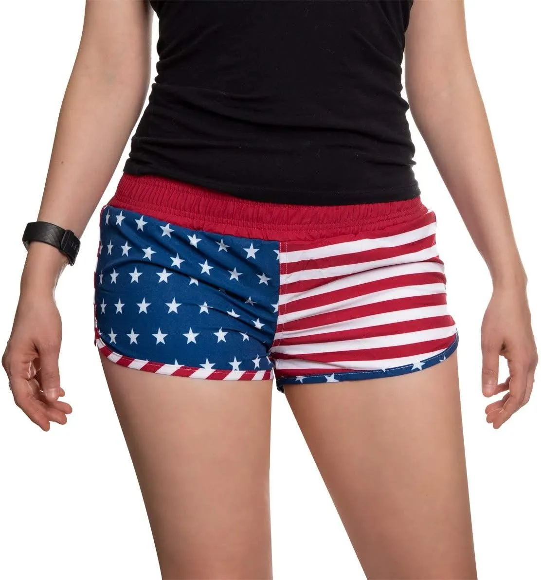 Calhoun USA American Flag Womens Printed Shorts