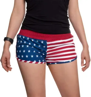Calhoun USA American Flag Womens Printed Shorts