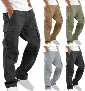 Cargo Pants for Men Stretch Casual Joggers Athletic Pants Cotton Loose Baggy Tactical Pants Straight Leg Sweatpants