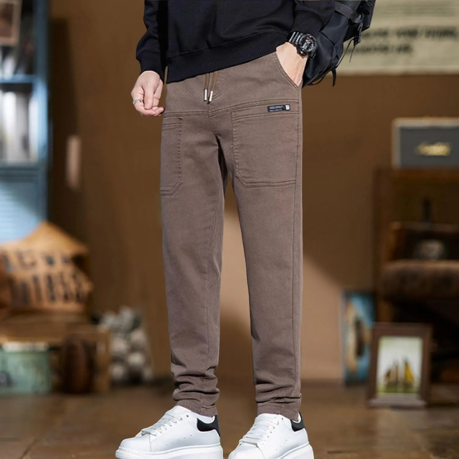 Cargo Pants for Men Stretch Slim Fit Multipants - High Stretch Multi-Pocket Durable Cargo Pants Palcomfy Chinos Pant