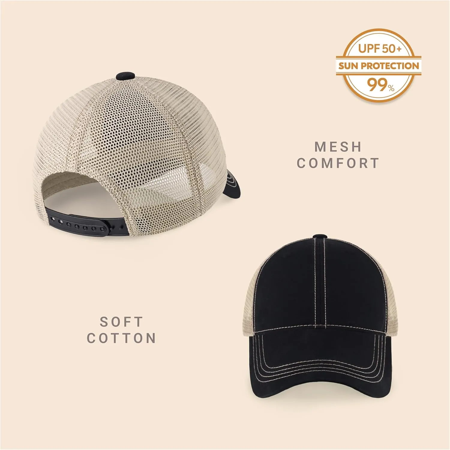 CHOK.LIDS Everyday Premium Washed Trucker Hat Unstructured Distressed Pigment Dyed Cap Adjustable Outdoor Headwear