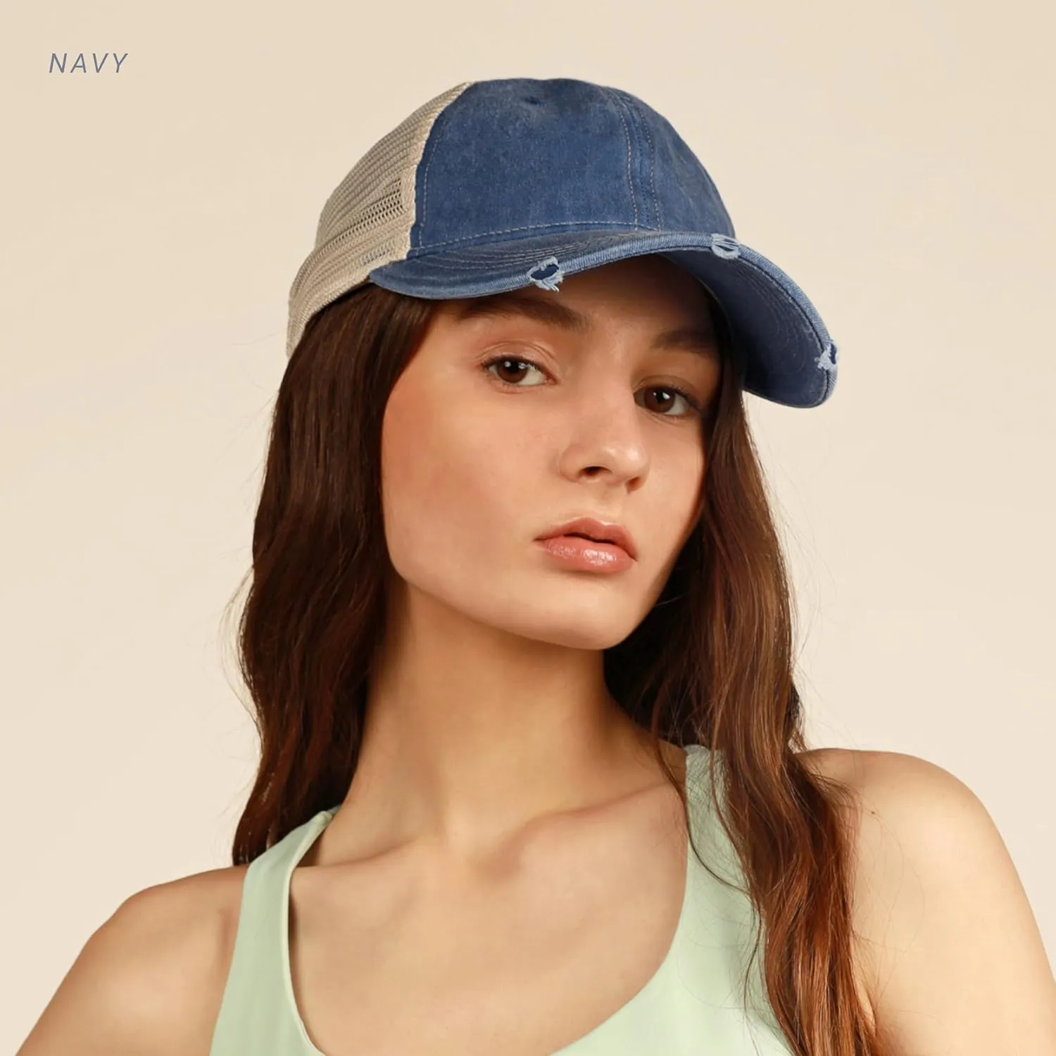 CHOK.LIDS Everyday Premium Washed Trucker Hat Unstructured Distressed Pigment Dyed Cap Adjustable Outdoor Headwear