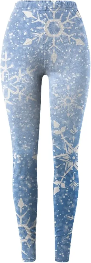 Christmas Leggings for Women Slim Printed Elastic Long Boot Pants Pants Buttery Soft Printed Tights Christmas Flare
