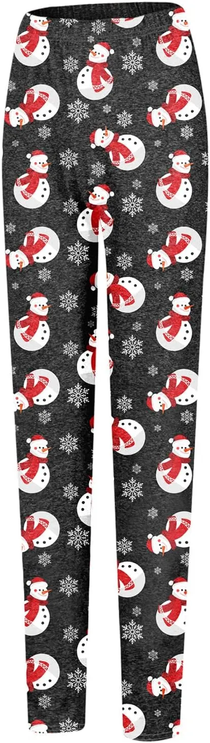 Christmas Leggings for Women Slim Printed Elastic Long Boot Pants Pants Buttery Soft Printed Tights Christmas Flare