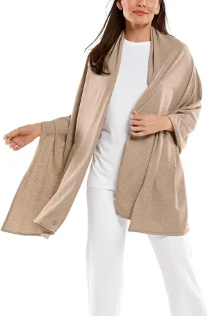 Coolibar UPF 50  Women's Sanibel Everyday Beach Shawl, Tulip Pink, OS, Solid - Sun Protective
