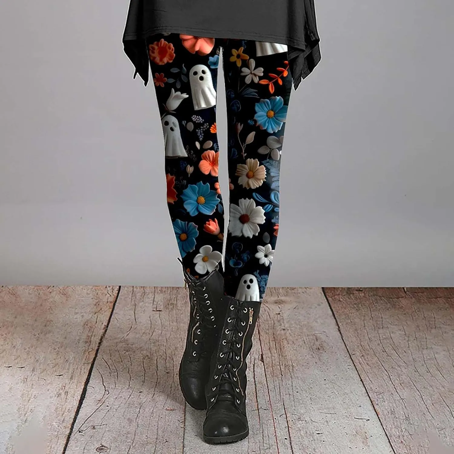 Cotton Flare Printed Leggings for Women Womens Patterned Tights Leggings for Running Women Non Slip
