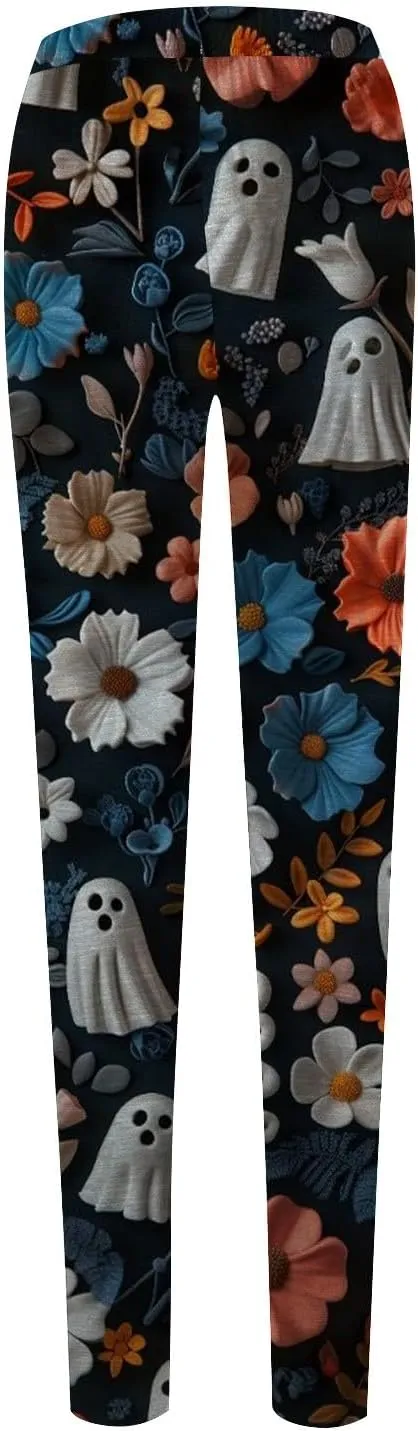 Cotton Flare Printed Leggings for Women Womens Patterned Tights Leggings for Running Women Non Slip