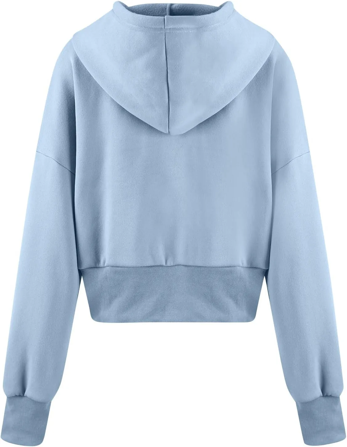 Cropped Zip Up Hoodie Women Fleece Jacket Y2k Oversized Sweatshirt Casual Loose Fit Crop Hoodie Workout Coats