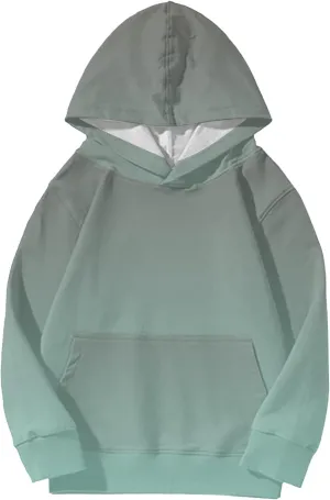 Cute Hoodies for Girls Oversized Long Sleeve Gradient Drawstring Hooded Sweatshirt Teen Girls Pullover Tops