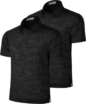 Derminpro Men’s Camo Golf Shirts Moisture Wicking Short/Long Sleeve Dry Fit Golf Polos