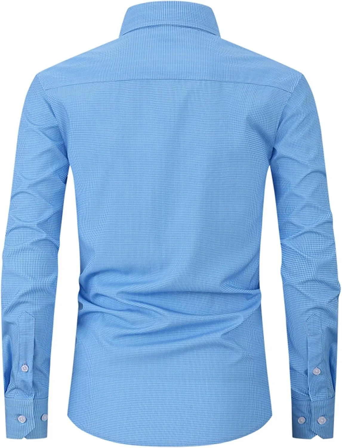Dress Shirts for Men Casual Long Sleeve Button Down Shirts Wrinkle-Free Stretch Slim Fit Formal Business Blouse Tunic