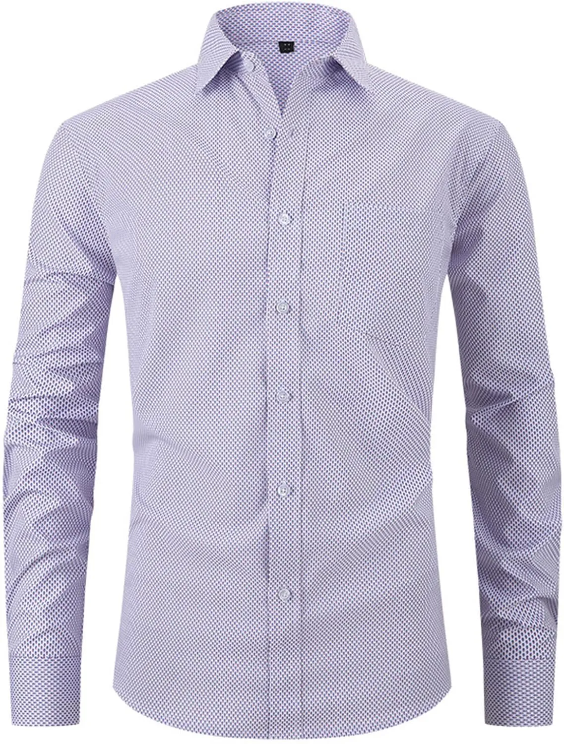 Dress Shirts for Men Casual Long Sleeve Button Down Shirts Wrinkle-Free Stretch Slim Fit Formal Business Blouse Tunic