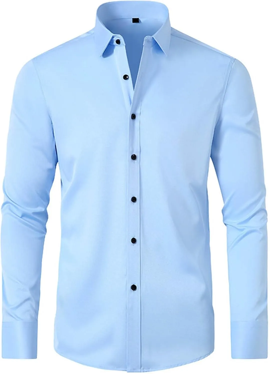Dress Shirts for Men Fashion Long Sleeve Tops Regular Fit Button Down Shirts Stretch Wrinkle-Free Business Formal Shirt