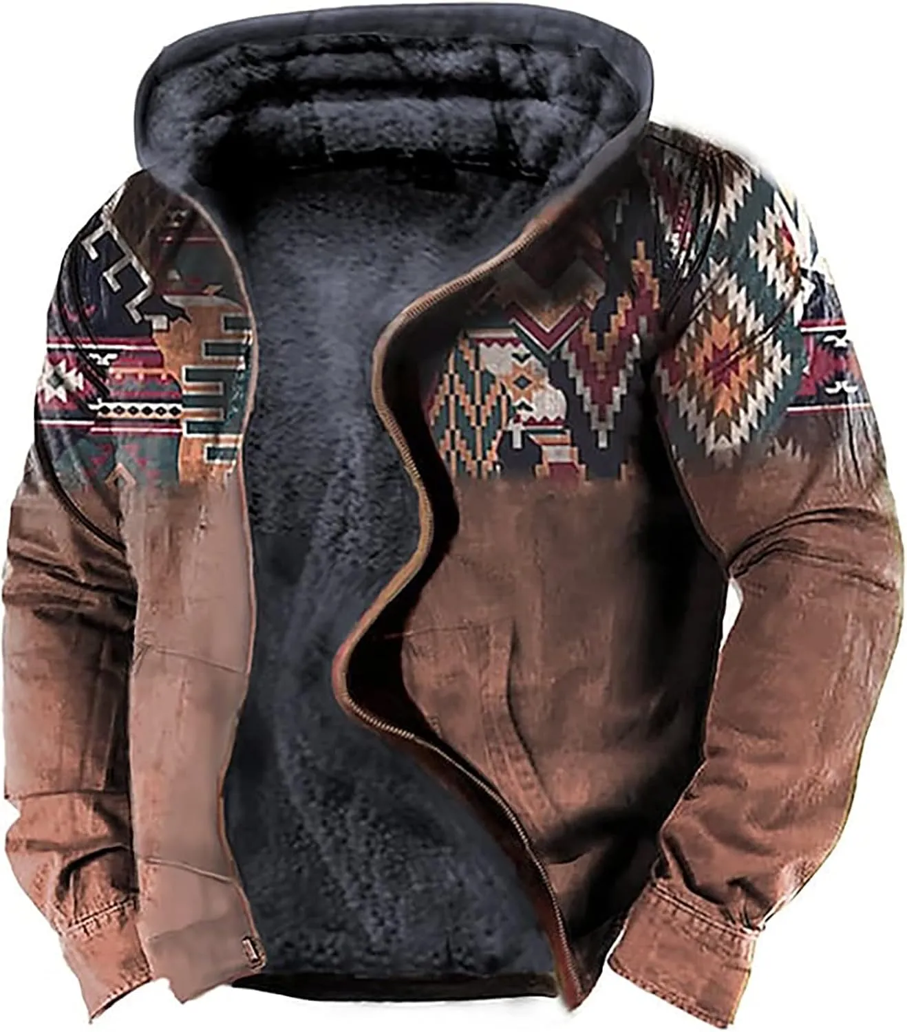 Dudubaby Long Fleece Hoodie Softest Hoodie Men'S Casual Camouflage Sports Sweatshirt Long Sleeve Zipper Hooded Jacket Coat