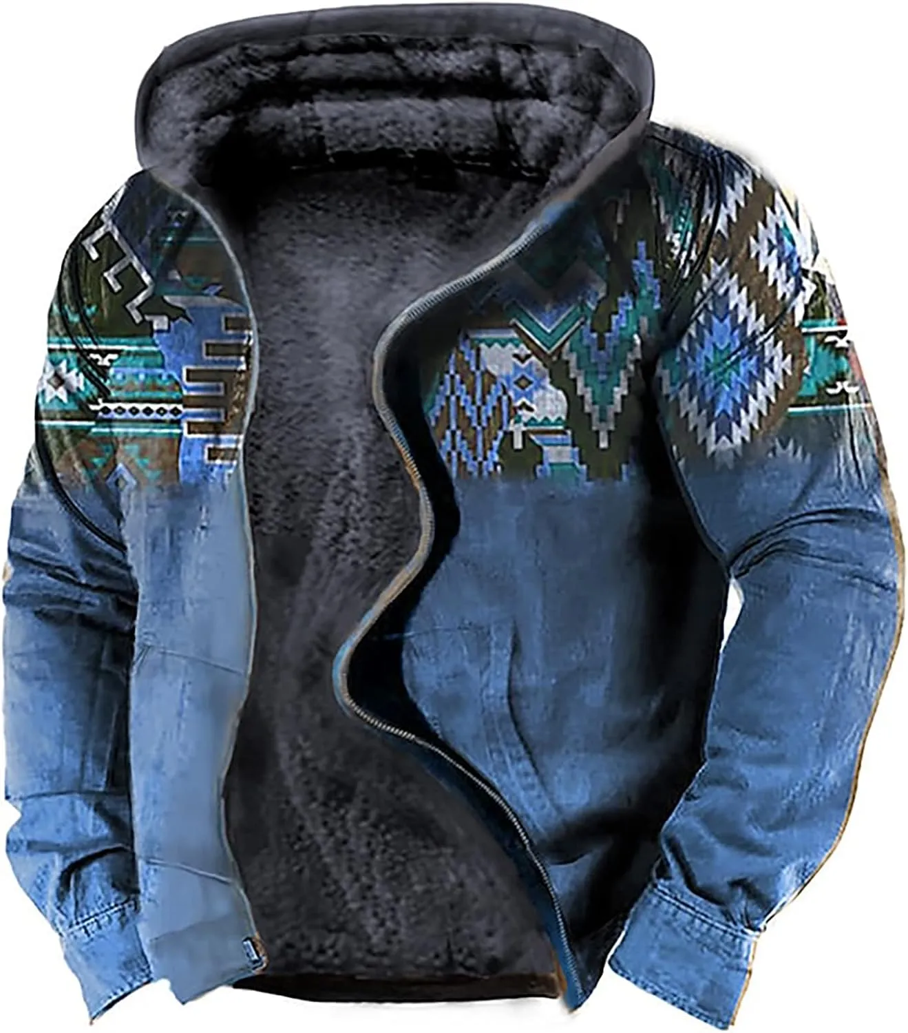 Dudubaby Long Fleece Hoodie Softest Hoodie Men'S Casual Camouflage Sports Sweatshirt Long Sleeve Zipper Hooded Jacket Coat