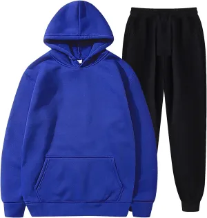 DuDubaby Men's and Women Winter Sports Casual Fitness Suit with Dots Hoodie Sweatshirt and Pants