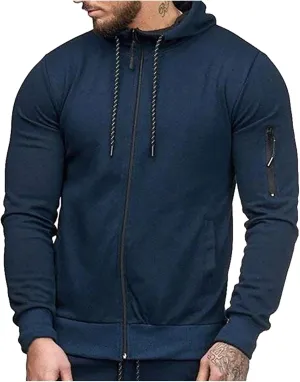 DuDubaby Men's Casual Camouflage Sports Sweatshirt Long Sleeve Zipper Hooded Jacket Coat