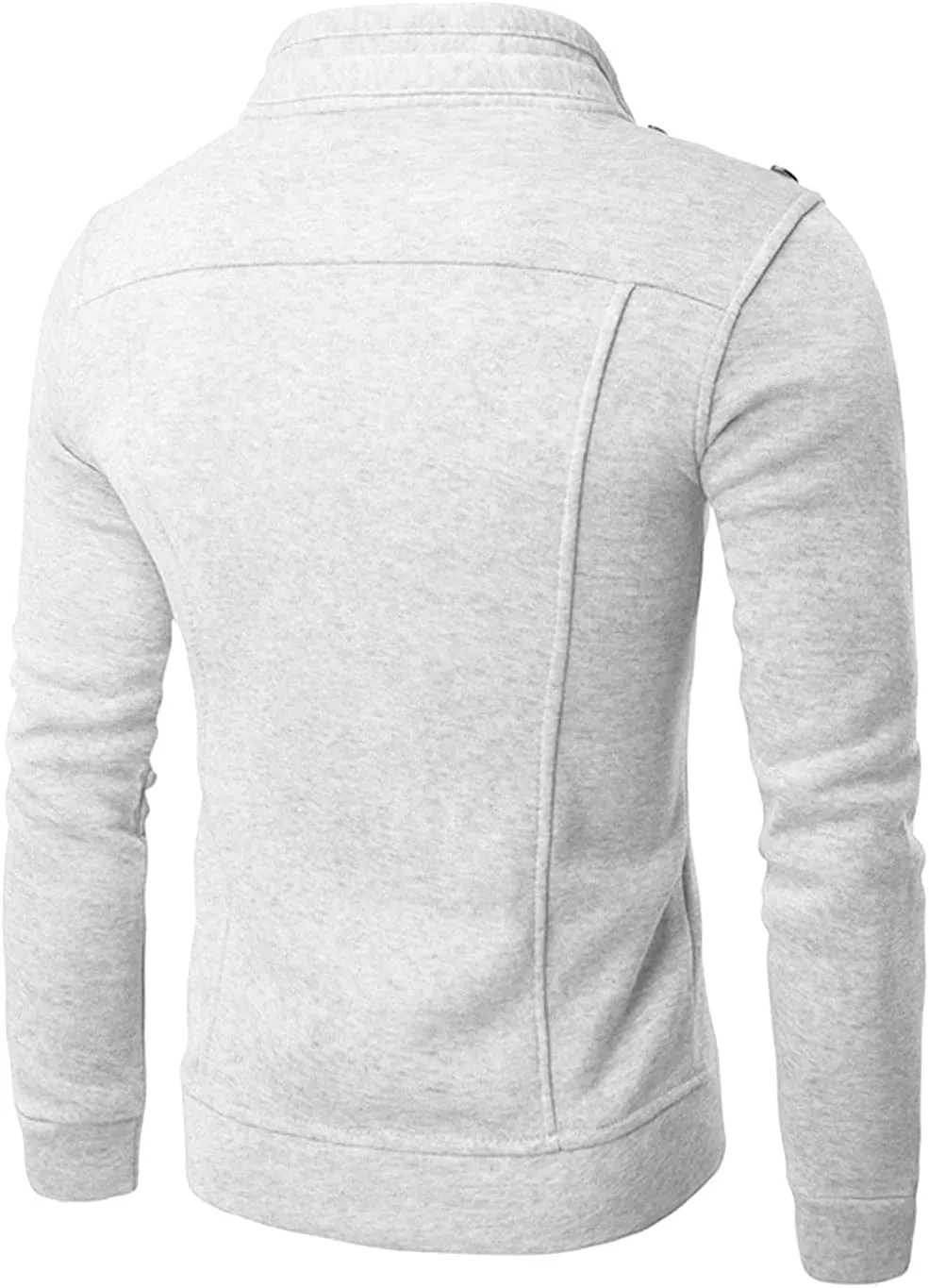 DuDubaby Men's Fashion Casual Loose Stand Collar Button Decorated Sweatshirt Jacket