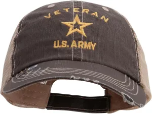 e4Hats.com U.S. Army Veteran Military Embroidered Low Profile Special Cotton Mesh Cap