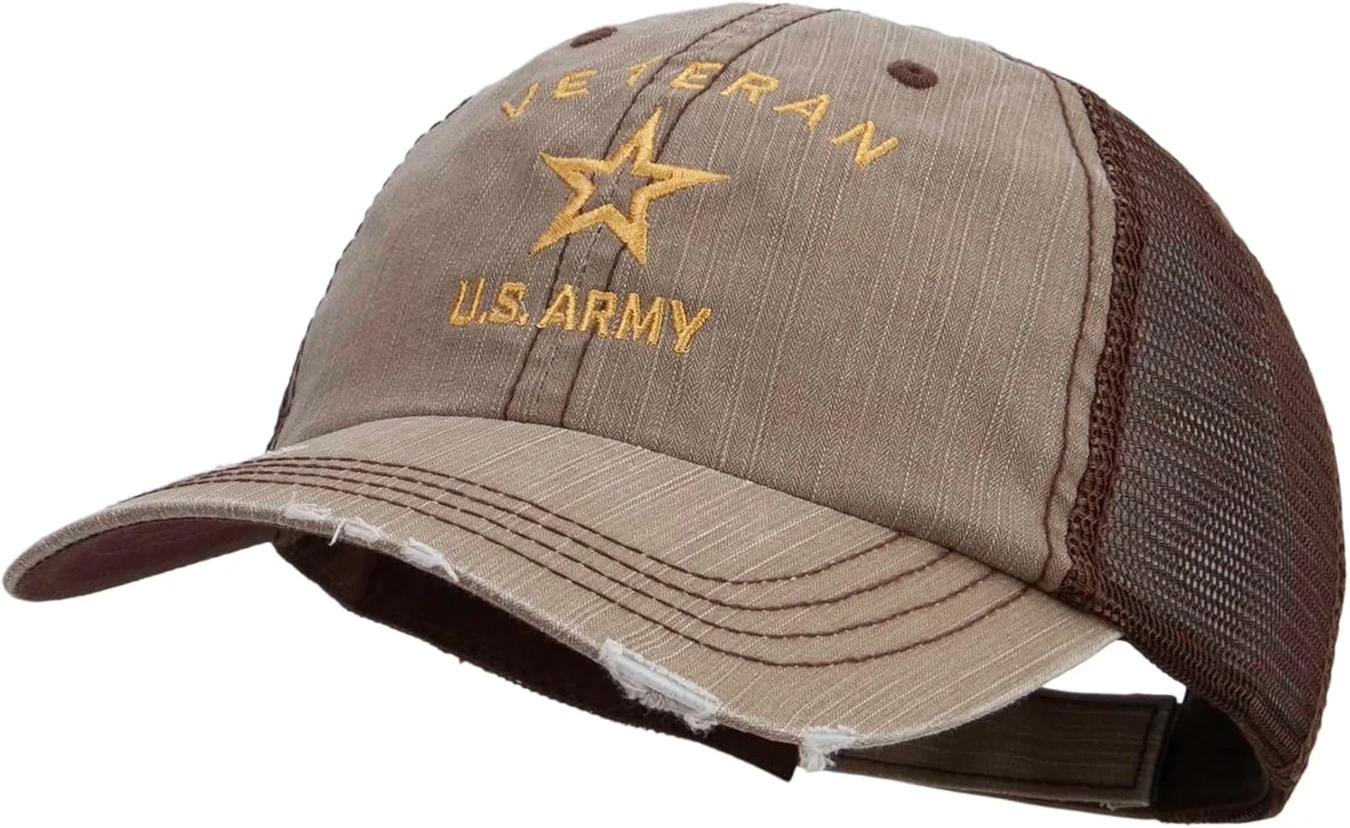 e4Hats.com U.S. Army Veteran Military Embroidered Low Profile Special Cotton Mesh Cap