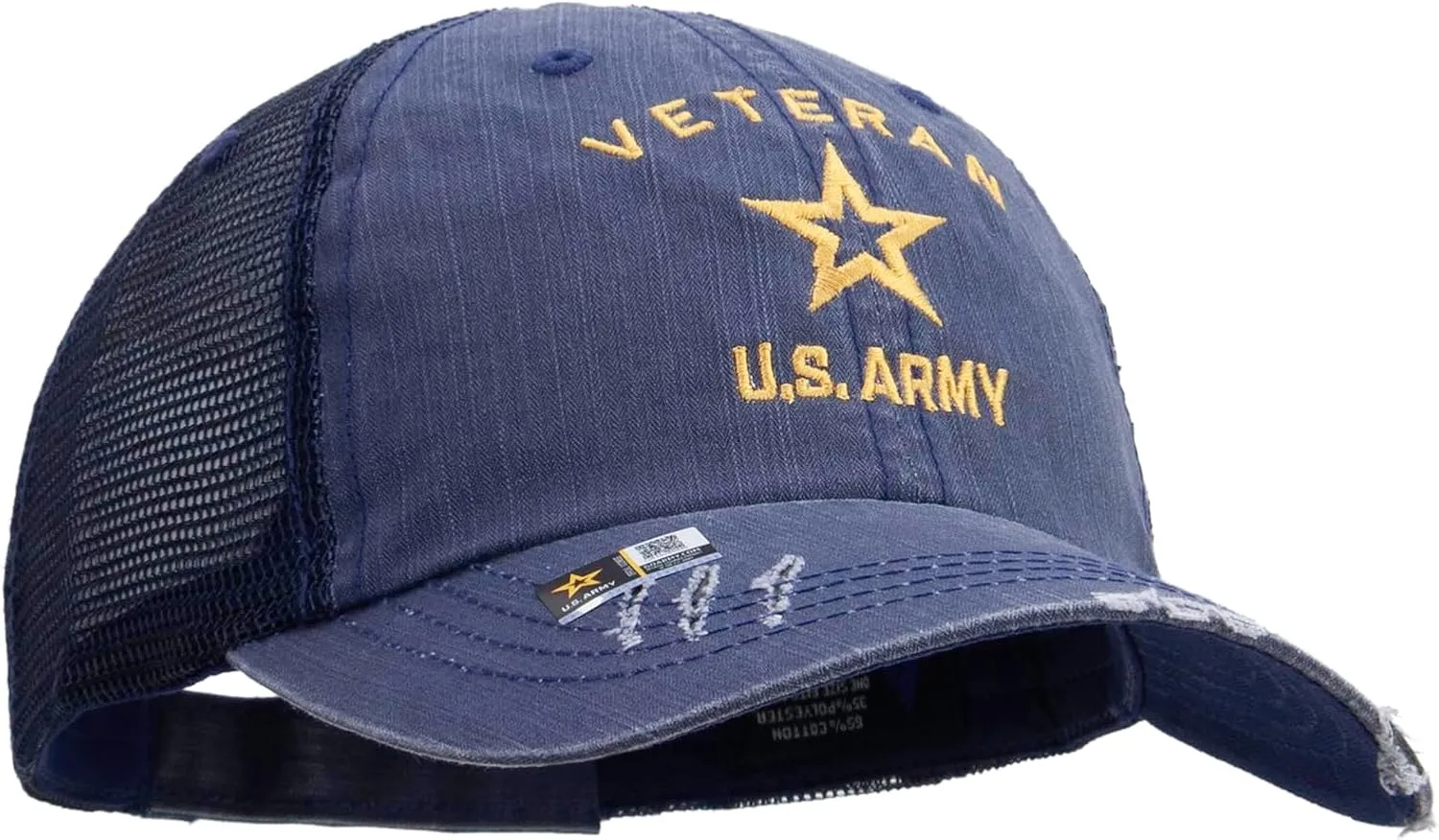 e4Hats.com U.S. Army Veteran Military Embroidered Low Profile Special Cotton Mesh Cap