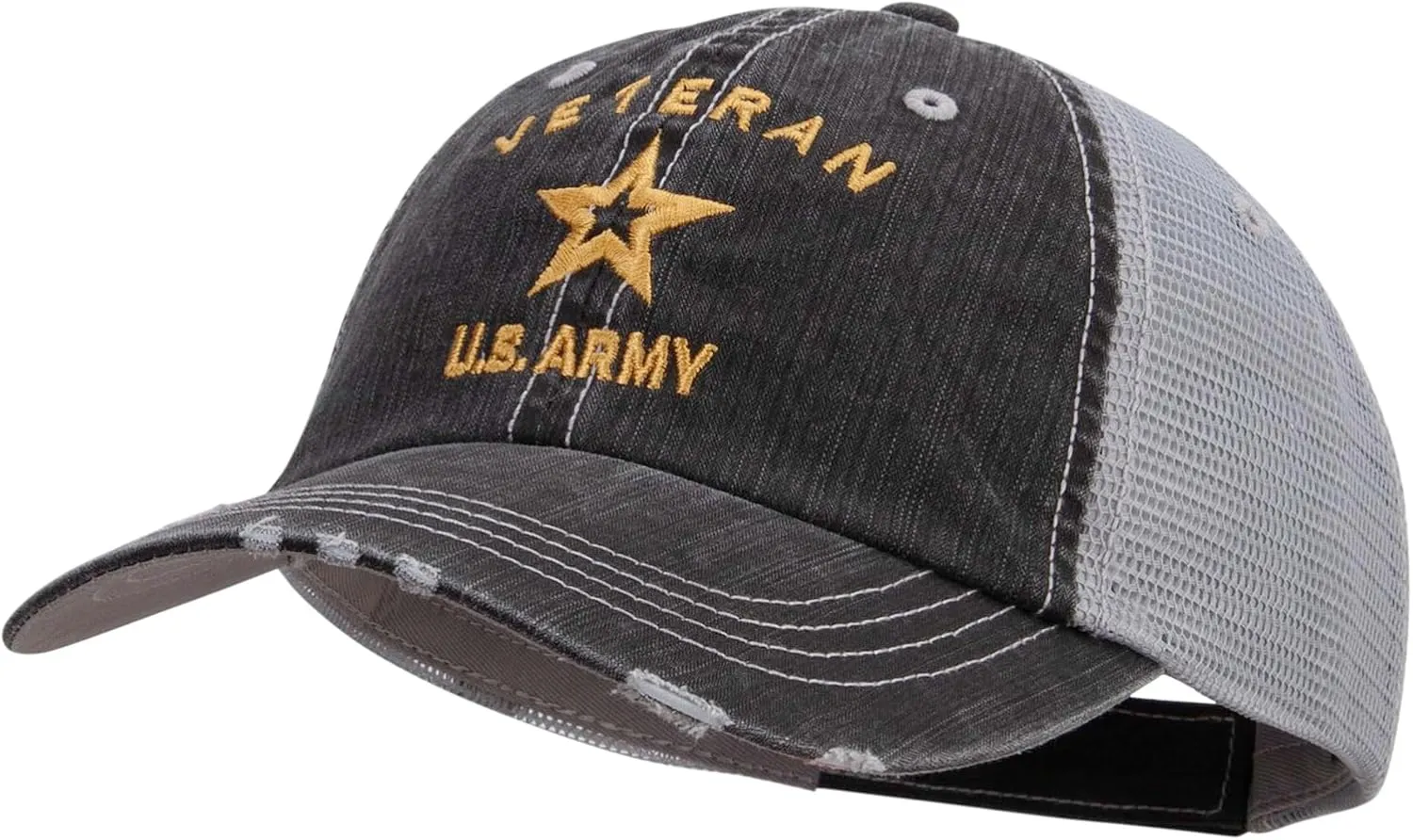 e4Hats.com U.S. Army Veteran Military Embroidered Low Profile Special Cotton Mesh Cap