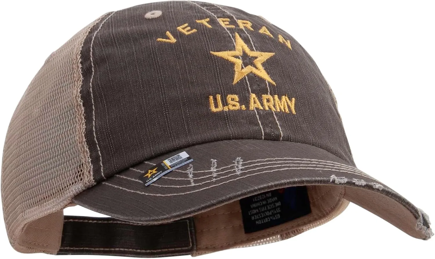 e4Hats.com U.S. Army Veteran Military Embroidered Low Profile Special Cotton Mesh Cap