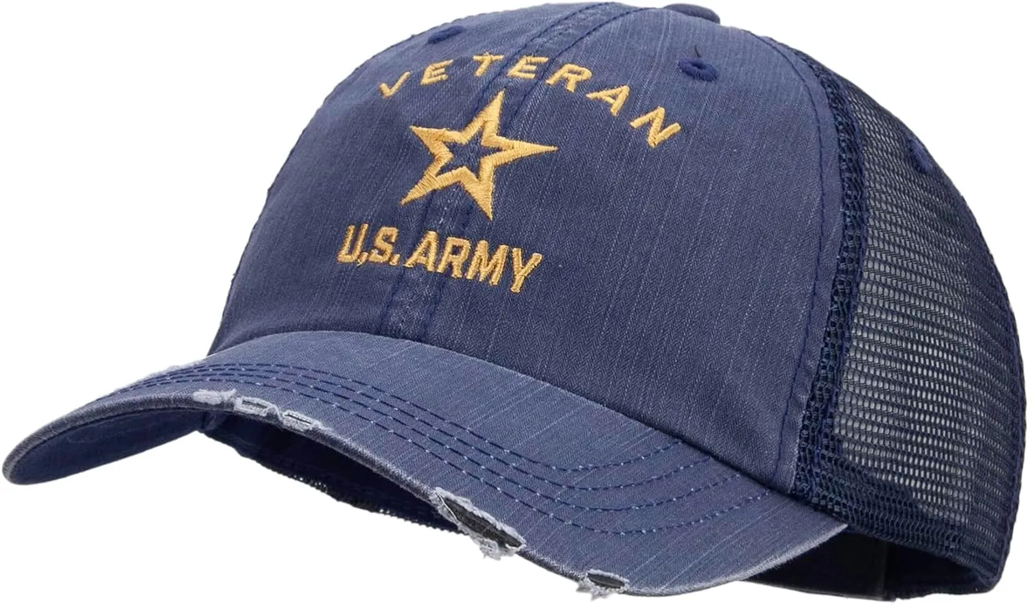 e4Hats.com U.S. Army Veteran Military Embroidered Low Profile Special Cotton Mesh Cap