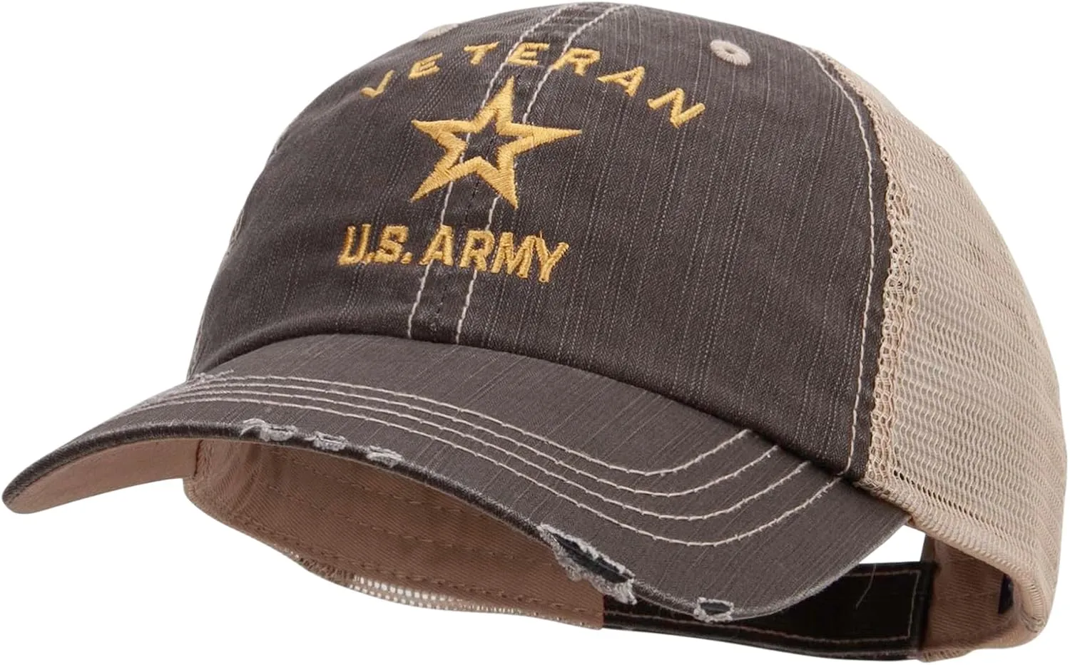 e4Hats.com U.S. Army Veteran Military Embroidered Low Profile Special Cotton Mesh Cap