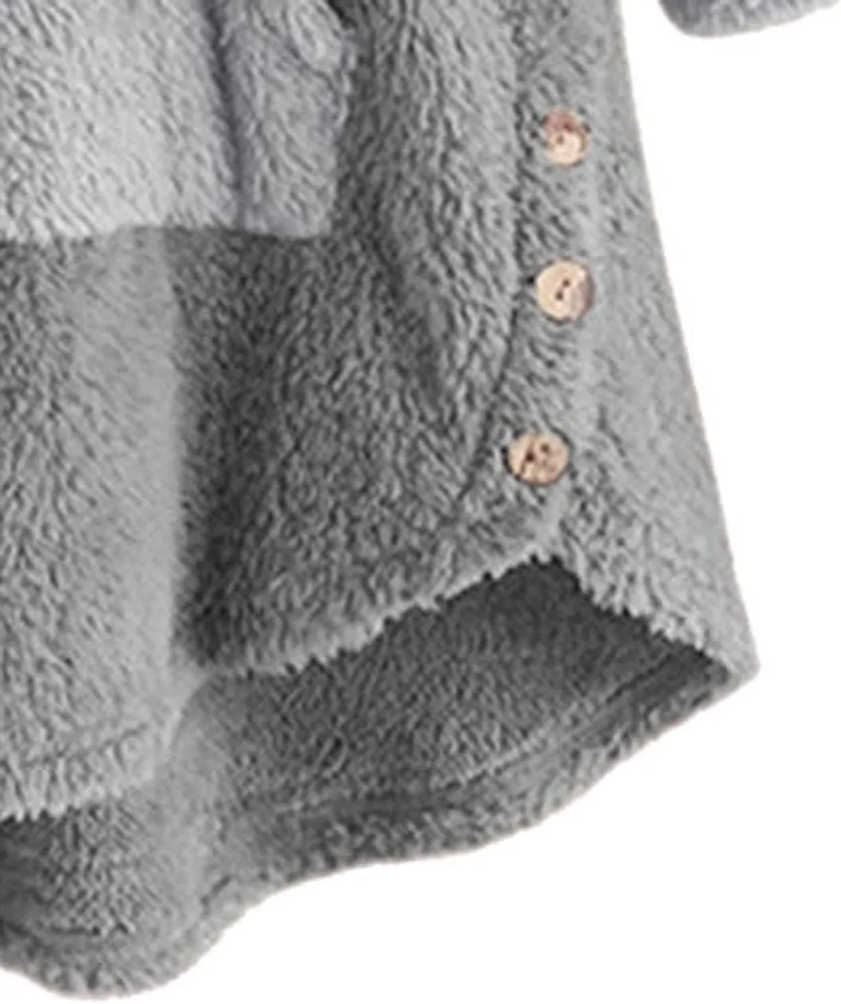 Fleece Zip Up Women Warm Winter Plus Size Cute Button Down Hooded Tops Teddy Coat Outerwear With Pockets Fall Jacket