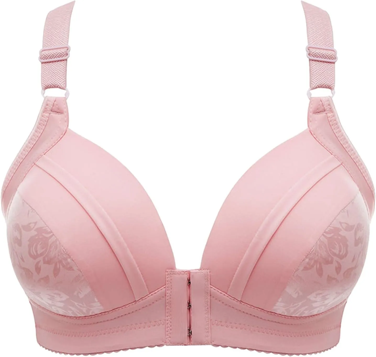 Front Close Bras for Women, Push Up Wirefree Bra Sexy Lace Bralettes with Deep V Neck Stretchable Straps Bras