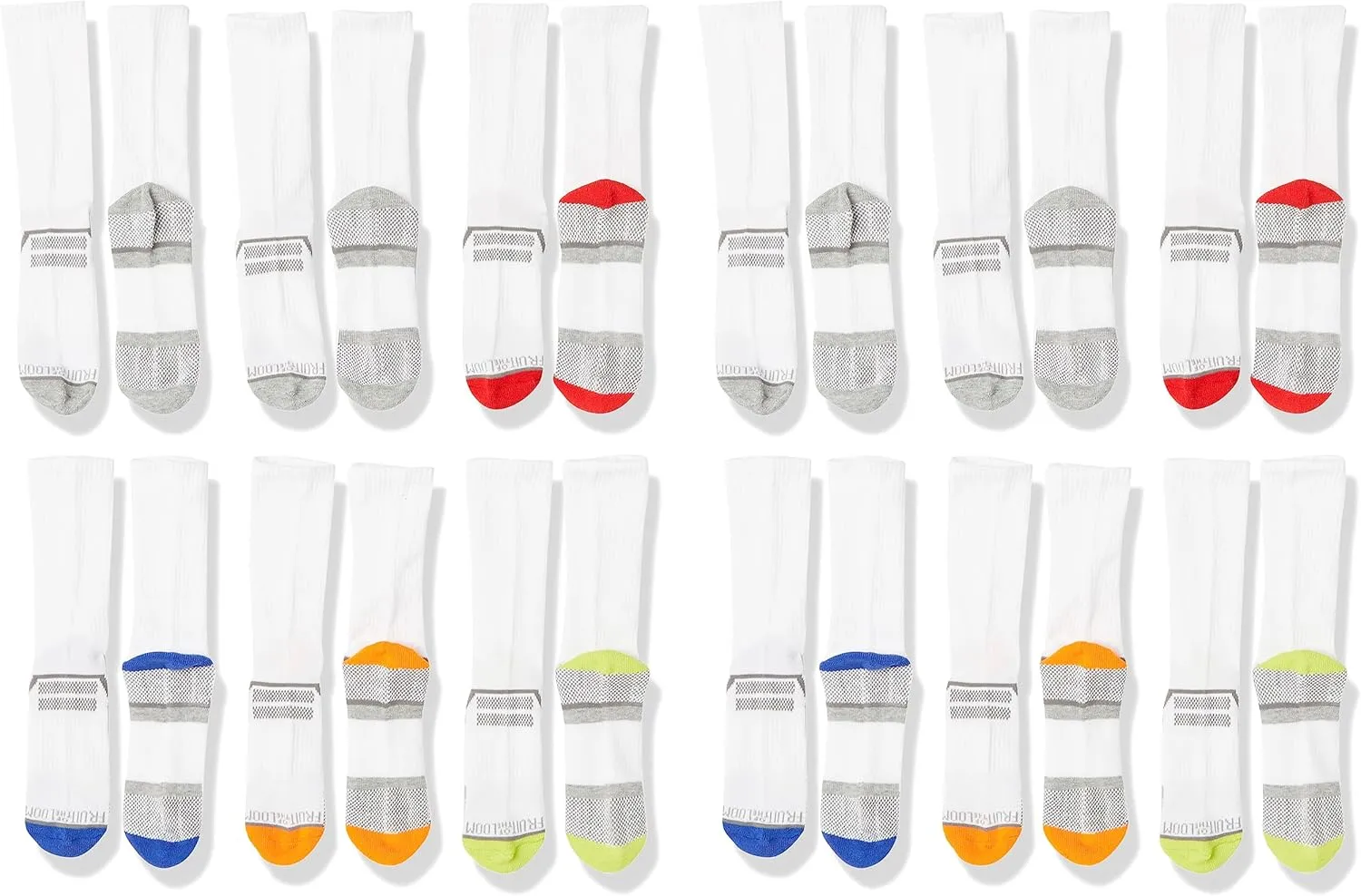 Fruit of the Loom Boys' Everyday Active Crew Socks (12 Pack)