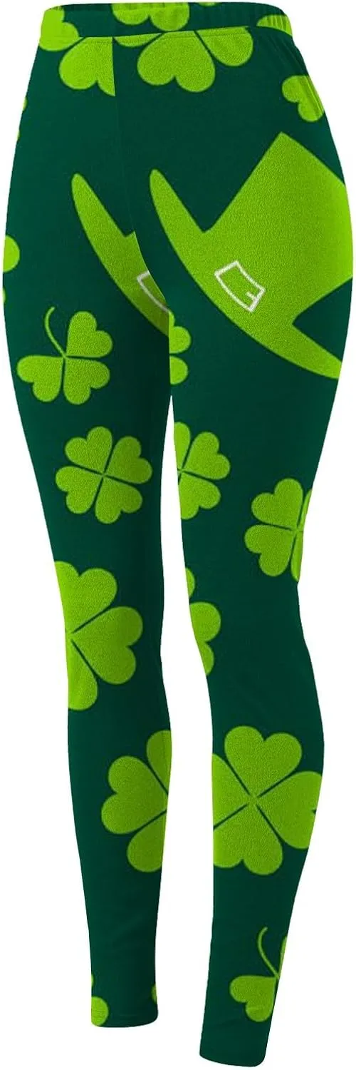 Fun St. Patrick's Day Leggings for Women Women's St Day Leggings Irish Irish Sports Leggings with Soft and Slim Gym