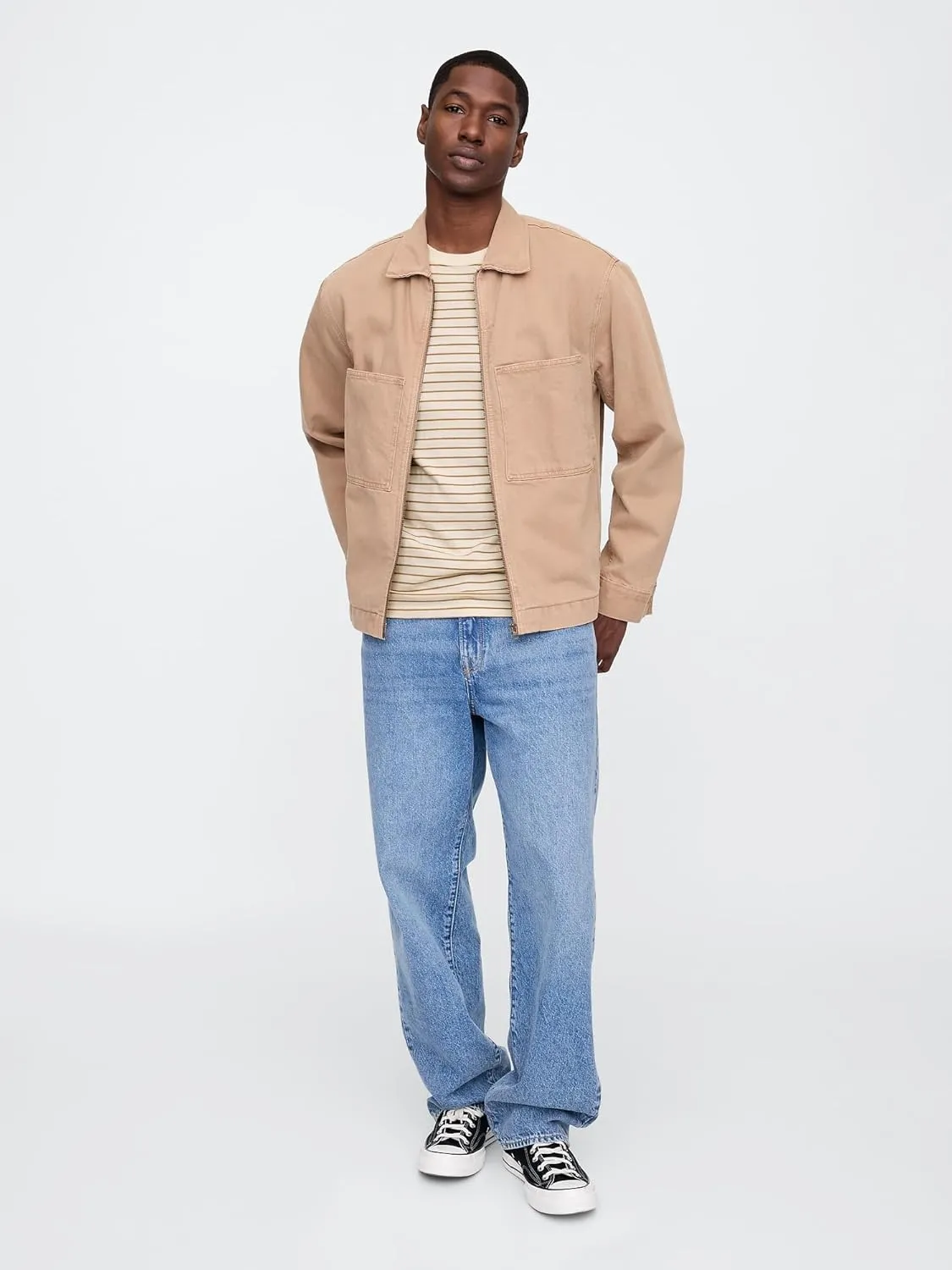 GAP Men's Everyday Soft Crewneck Stripe T-Shirt Tee