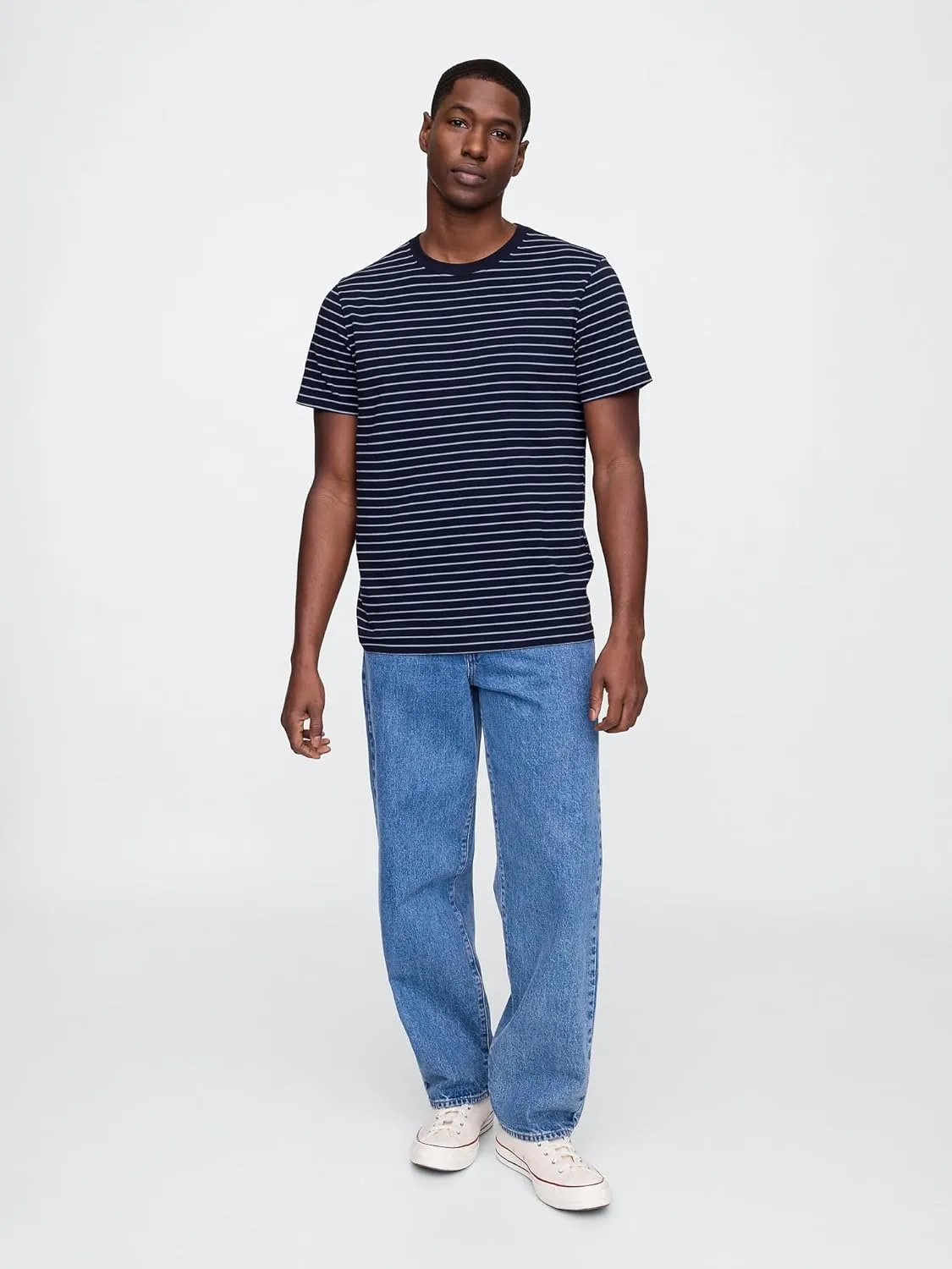 GAP Men's Everyday Soft Crewneck Stripe T-Shirt Tee