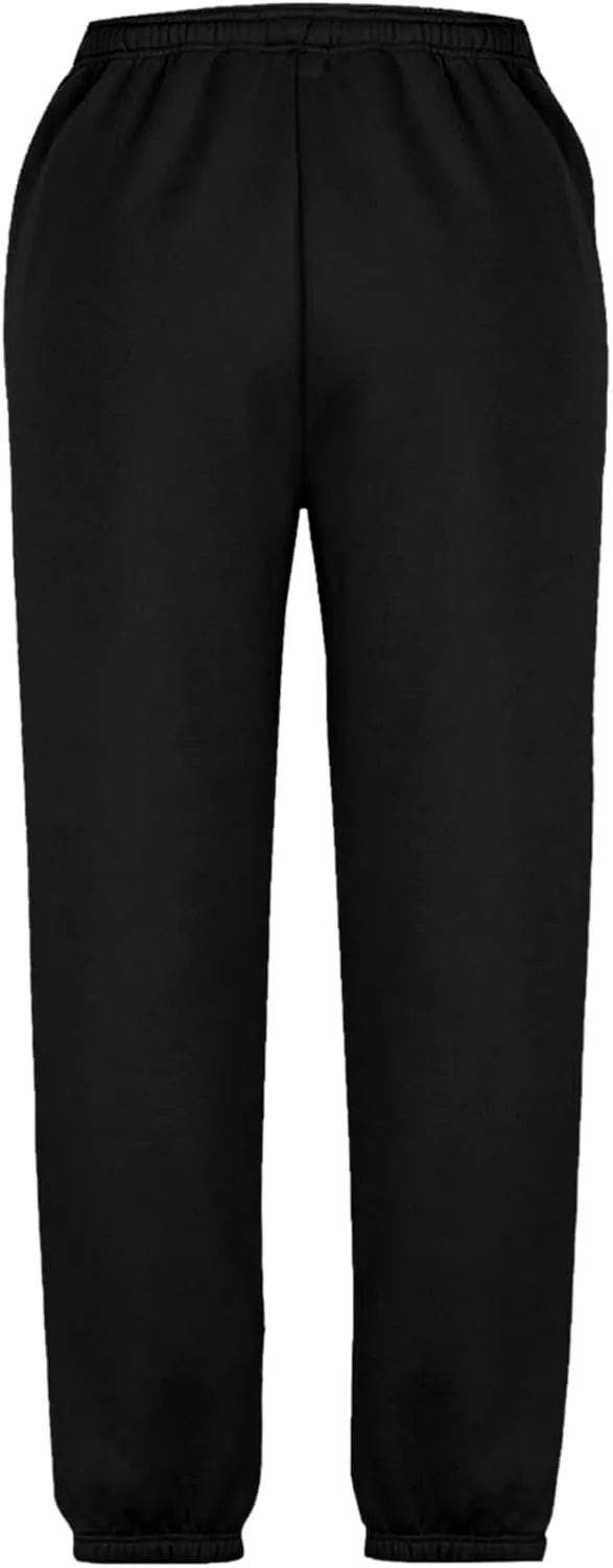 Girls Baggy Sweatpants for Teen Wide Leg Pants Pockets Sport Joggers Solid Loose Elastic Waist Pull On Trousers