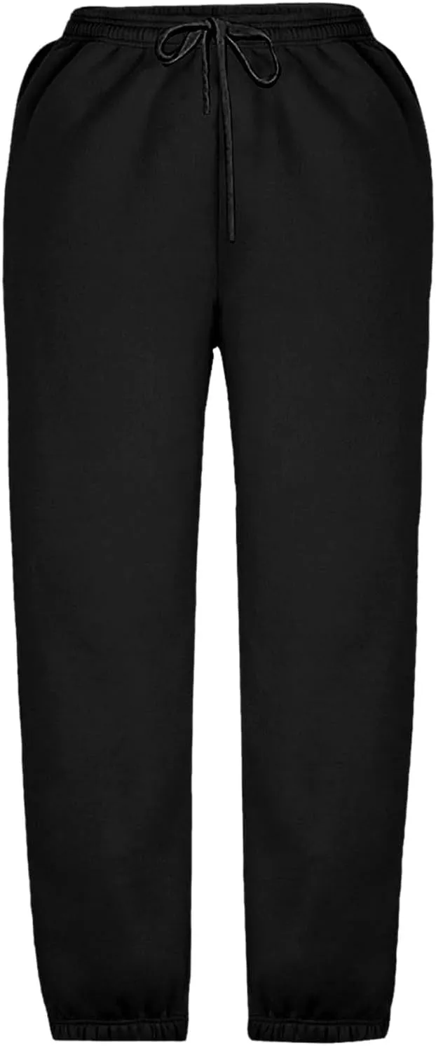 Girls Baggy Sweatpants for Teen Wide Leg Pants Pockets Sport Joggers Solid Loose Elastic Waist Pull On Trousers