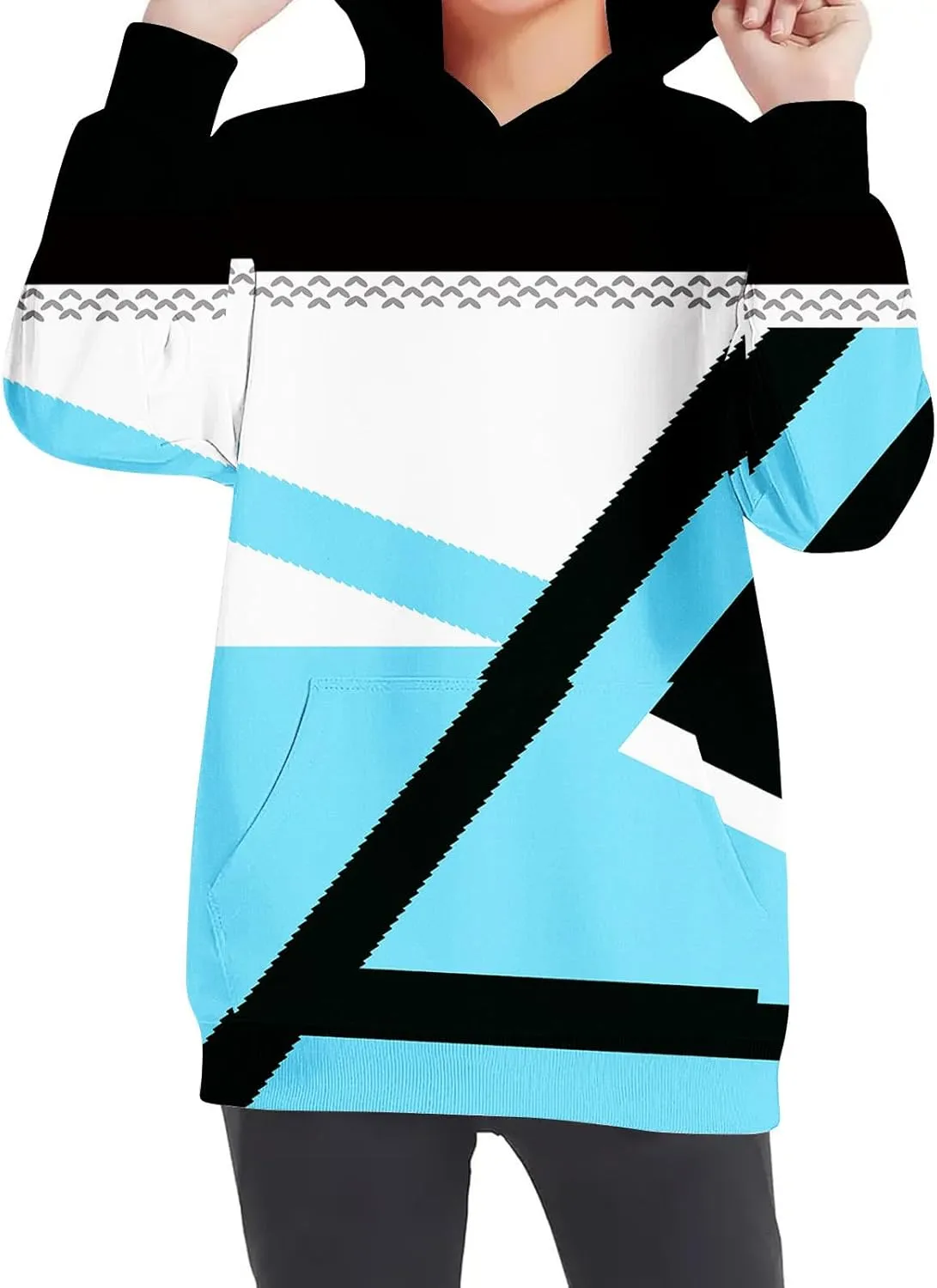 Girls Geometric Abstract Long Sleeve Sweatshirt Casual Lightweight Everyday Hoodie Teens