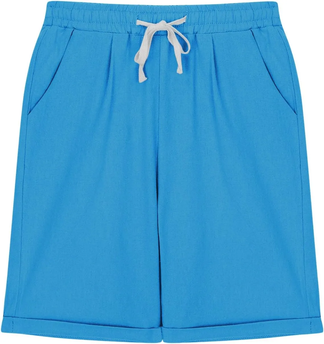 Girls Linen Matching Shorts Knee Length Outfits Beach Vacation Bermuda Shorts Summer Athlete Pants 3-13 Years