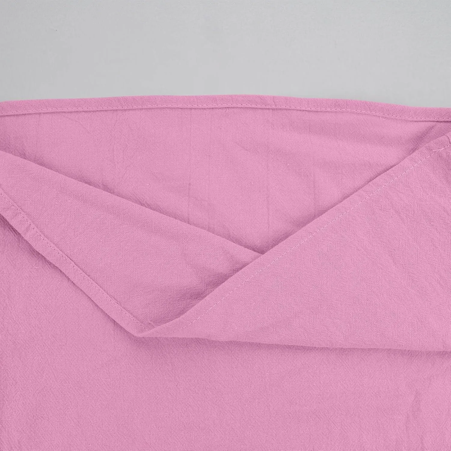Girls Linen Shirts Casual Short Sleeve Crewneck Tops Cute Plain Backless Tees Loose Lightweight Flowy Summer Blouse