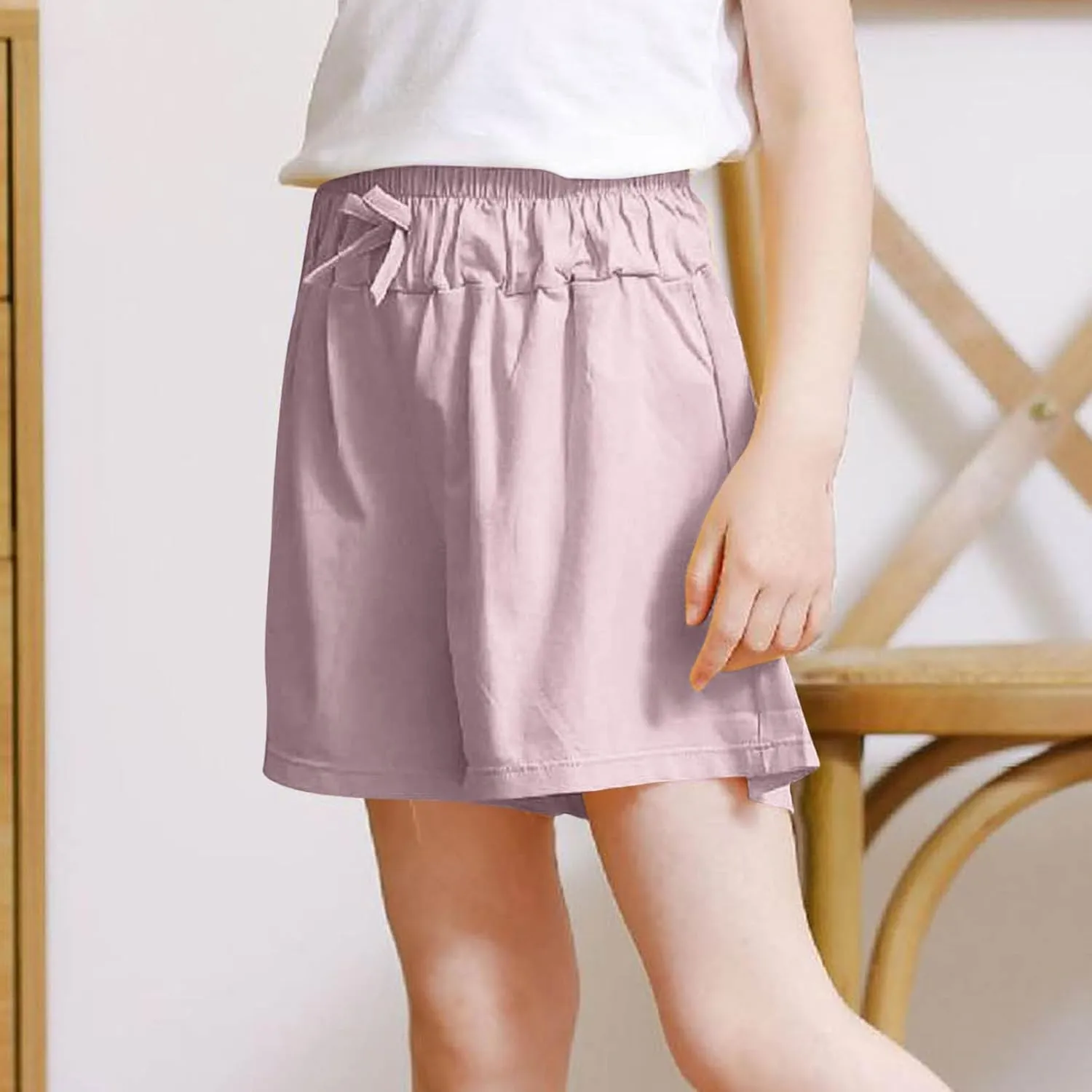 Girls Wide Leg Shorts Cute Pleated Flowy Shorts Kids Cotton Soft Summer Casual Short Kids Trendy Clothes 3-14 Years