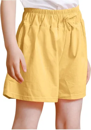 Girls Wide Leg Shorts Cute Pleated Flowy Shorts Kids Cotton Soft Summer Casual Short Kids Trendy Clothes 3-14 Years