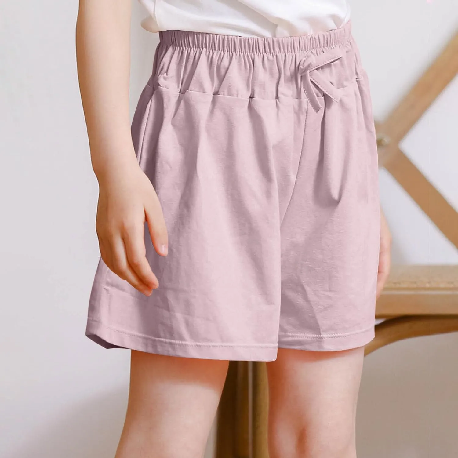 Girls Wide Leg Shorts Cute Pleated Flowy Shorts Kids Cotton Soft Summer Casual Short Kids Trendy Clothes 3-14 Years