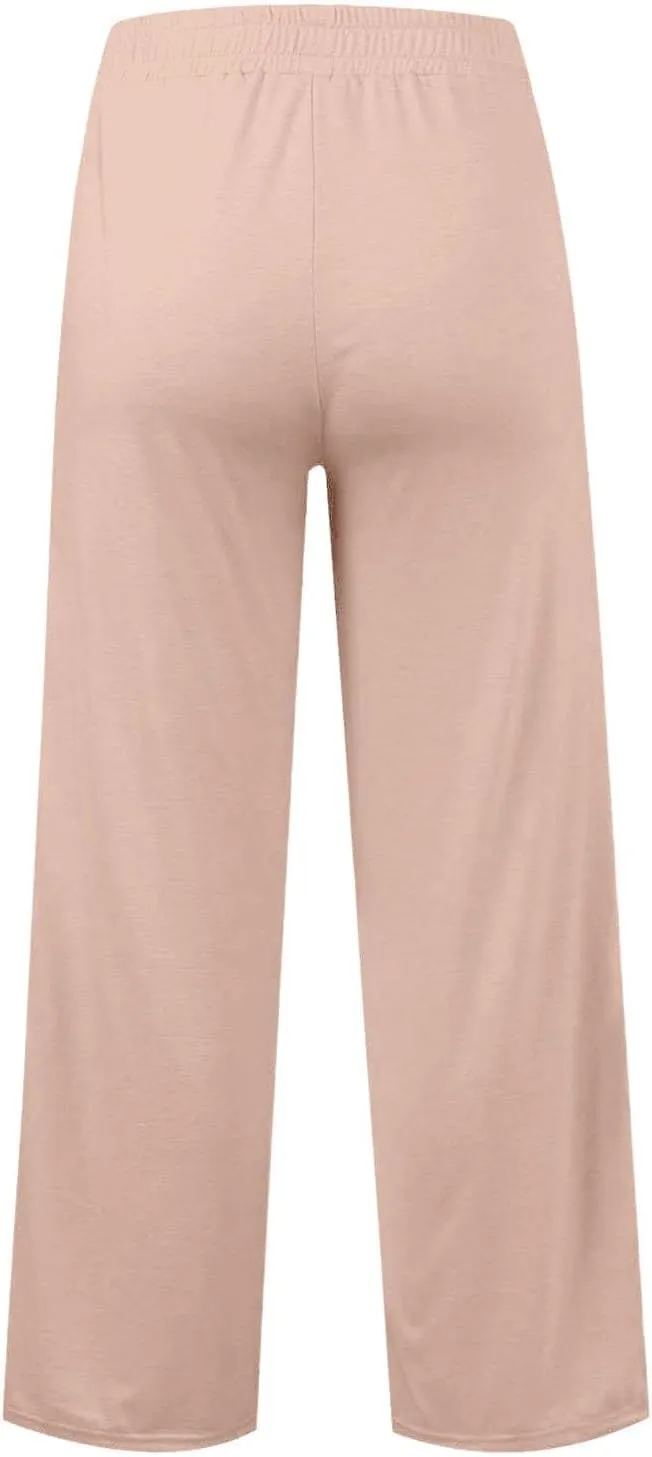 Girls Wide Leg Sweatpants Drawstring Baggy Oversized Straight Leg Track Pants Casual Sports Trousers with Pockets