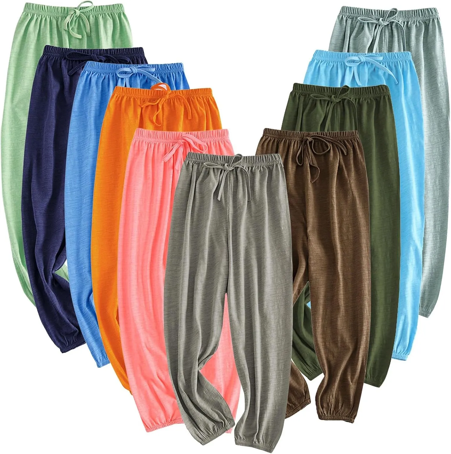 Girls Wide Leg Sweatpants Elastic High Waisted Loose Baggy Pants Kids Lightweight Flowy Pants Casual Joggers Clothes