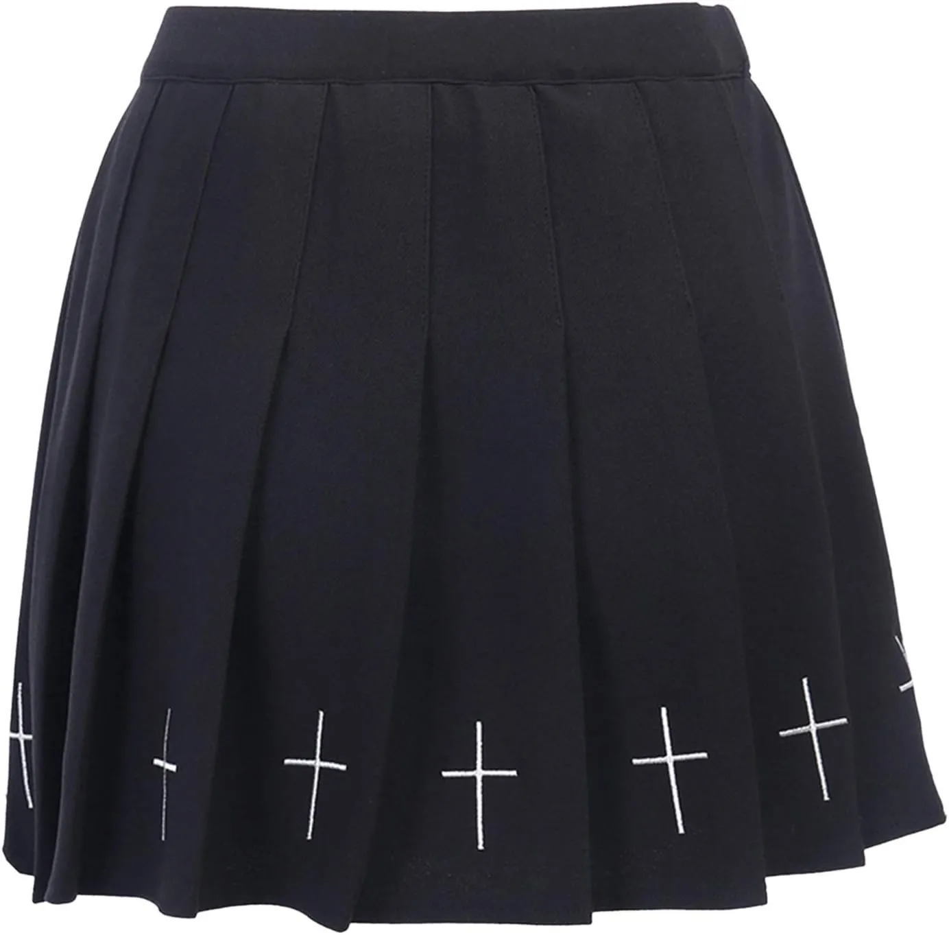 Gothic Mini Pleated Skirt for Women Sexy Lace Patchwork High Waist Ruffle Short Skirt E-Girl Harajuku A-Line Skirt