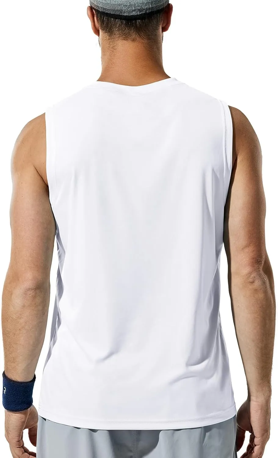Haimont Men's Workout Tank Top Dry Fit UPF 50 Sleeveless Muscle Tee Shirts for Swim, Running, Hiking, Beach