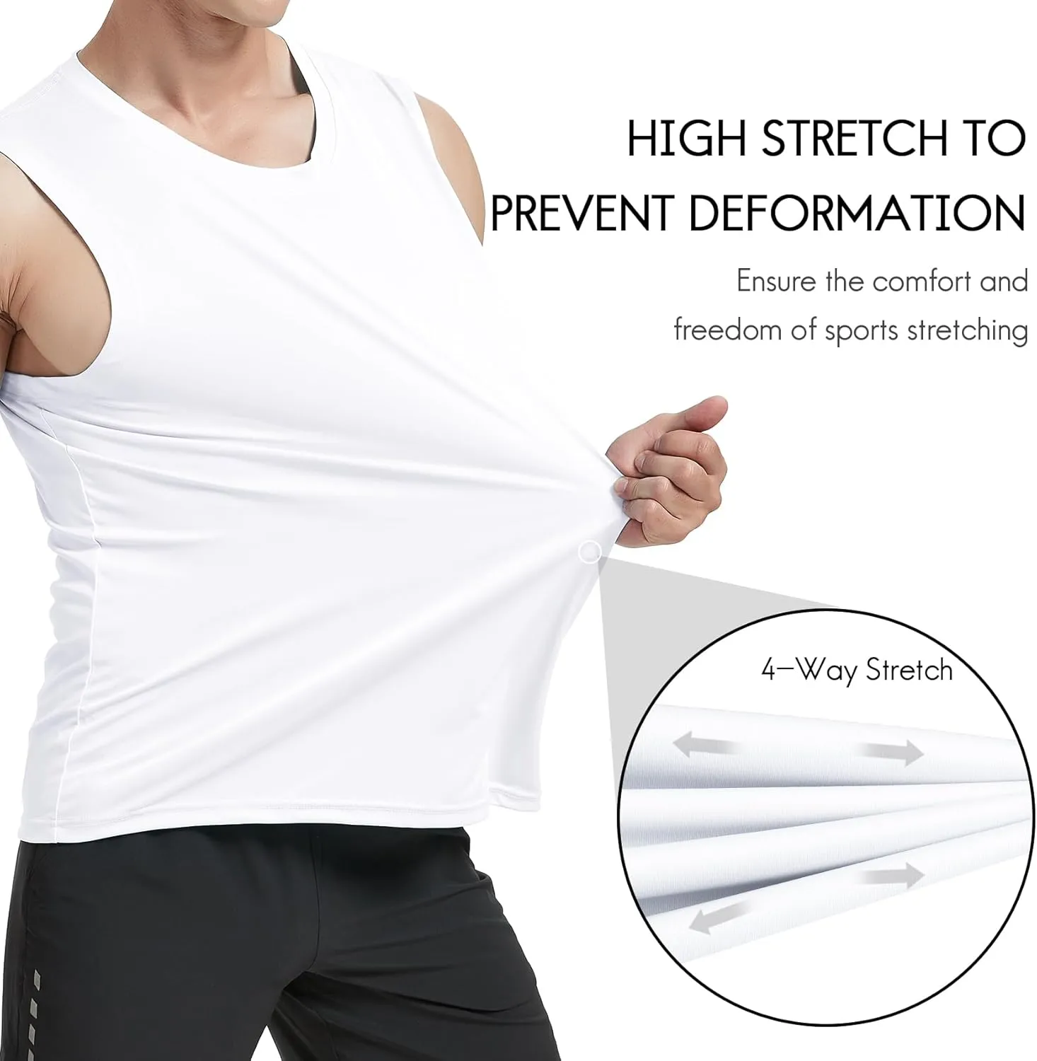 Haimont Men's Workout Tank Top Dry Fit UPF 50 Sleeveless Muscle Tee Shirts for Swim, Running, Hiking, Beach