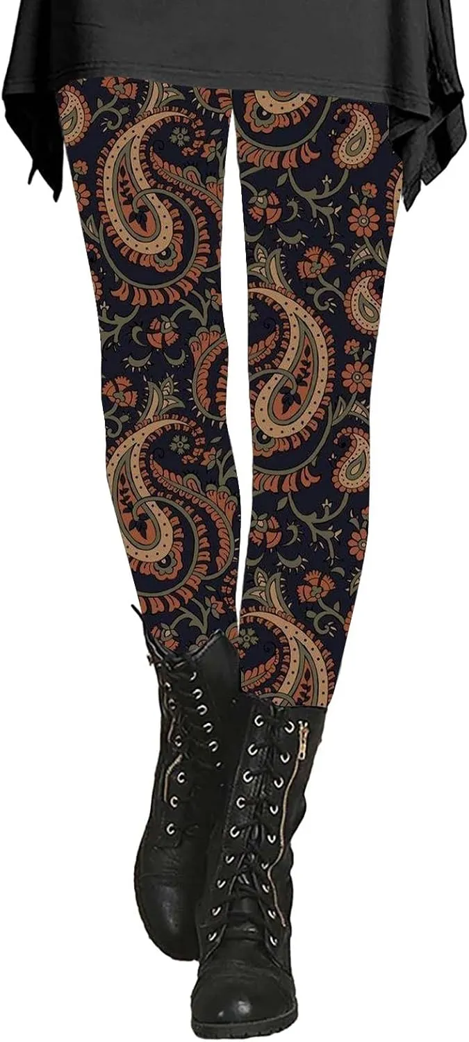 High Waist Workout Leggings for Women Patterned Flayoga Pants Christmas Legging Womens