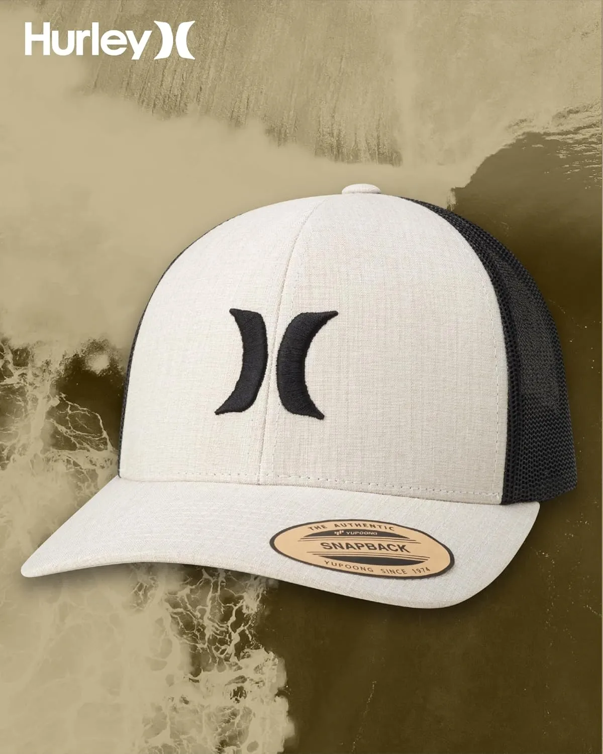 Hurley Men's Caps - Del Mar Mesh Panel Baseball Cap Trucker Hat - Snap Back Hats for Men